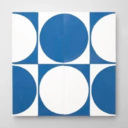 Modern white and blue cement tiles